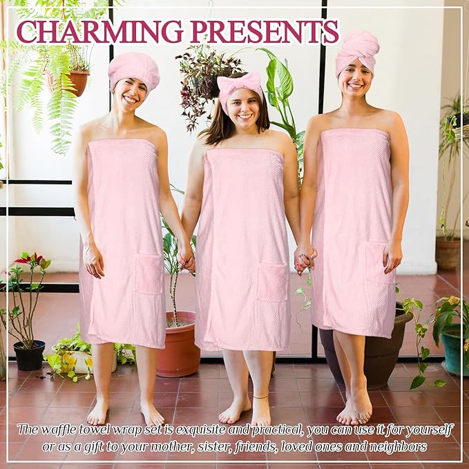 Tigeen Plus Size Towel Wrap for Women Spa Robe Set - Image 7