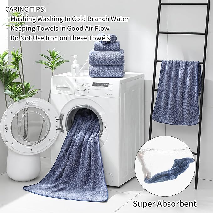 Ultra Soft Bath Towel Set, 12 Piece Family Bathroom Towel Set - Image 6