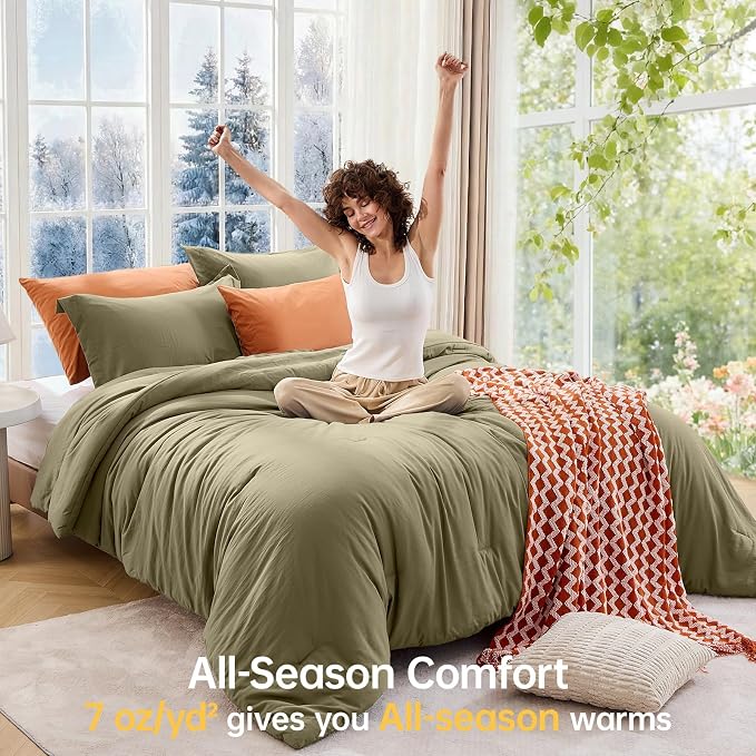 MUXHOMO King Size Comforter Set, All Season Ultra Soft Down Alternative Bedding - Image 4