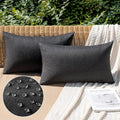 MIULEE Pack of 2 Decorative Outdoor Solid Waterproof Throw Pillow Covers Faux by MIULEE