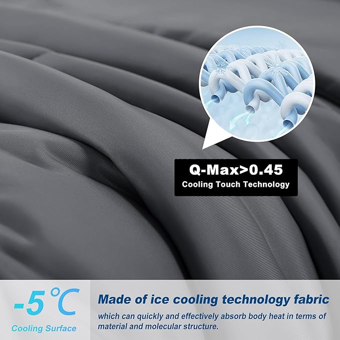 Cooling Comforter Twin Size, Double-Sided Cold Tech Fabric Quilted Bed - Image 2