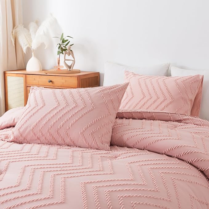 Andency Pink Comforter Set Queen, Boho Cute Girls Women Soft Fluffy Warm - Image 6