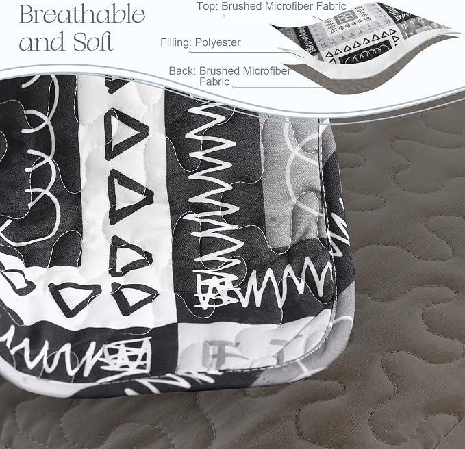 Exclusivo Mezcla Reversible Boho Quilts Twin Size - Image 4