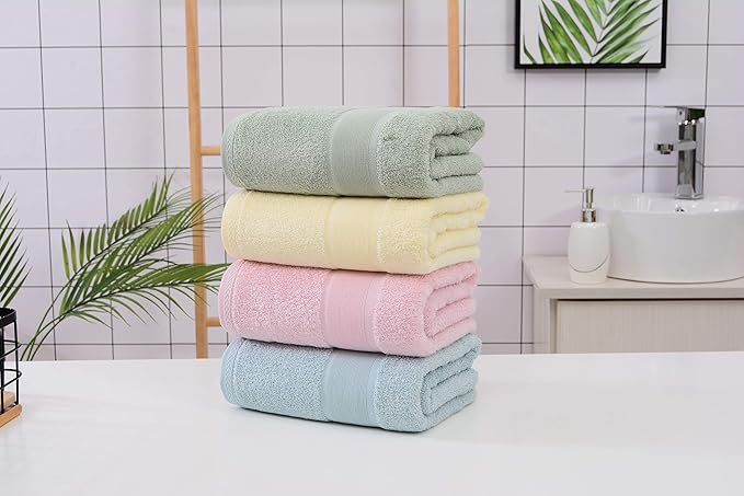 Aibaser Viscose from Bamboo and Cotton Bath Towels Set of 6-27x54 Inch Ultra - Image 2
