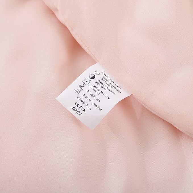 ROSGONIA King Size Comforter Set Blush - Image 9