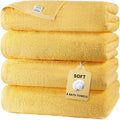 SEMAXE 4 Piece Yellow Bath Towel Set by SEMAXE
