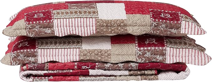 Brilliant Sunshine Burgundy Heart Love, Floral and Lace Patchwork, 3-Piece - Image 6