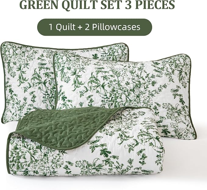 WONGS BEDDING Quilt King Size, Botanical Quilt - Image 7