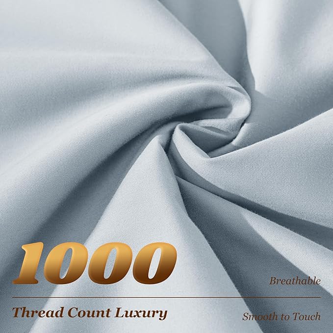 LBRO2M 1000 Thread Count 100% Egyptian Cotton Sheets Set California King Size - Image 3