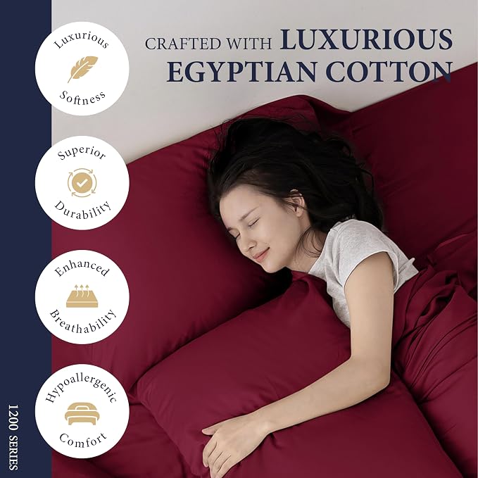 100% Egyptian Cotton King Size Sheets Set - Image 2