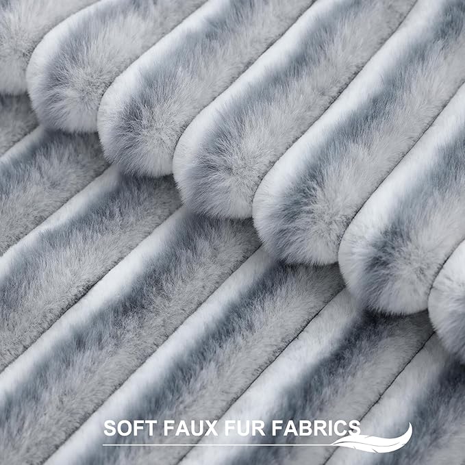 Pallene Faux Fur Plush Throw Pillow Covers 16x16 Set of 2, Luxury Soft Fluffy - Image 2