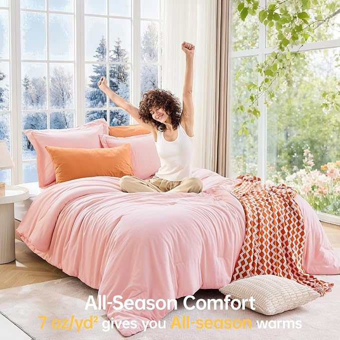 MUXHOMO King Size Comforter Set, All Season Ultra Soft Down Alternative Bedding - Image 4