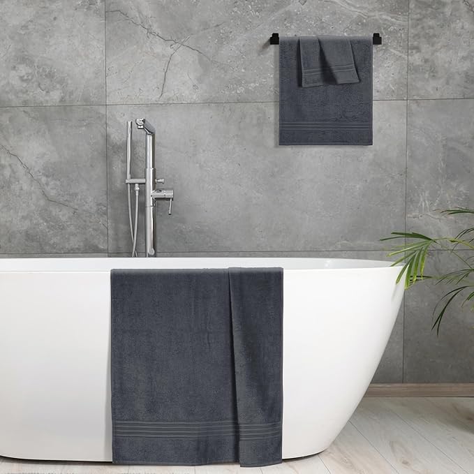 BOUTIQUO Ultra Soft 3 Pack Cotton Towel Set, Contains a Bath Towels 28x55 inch - Image 5