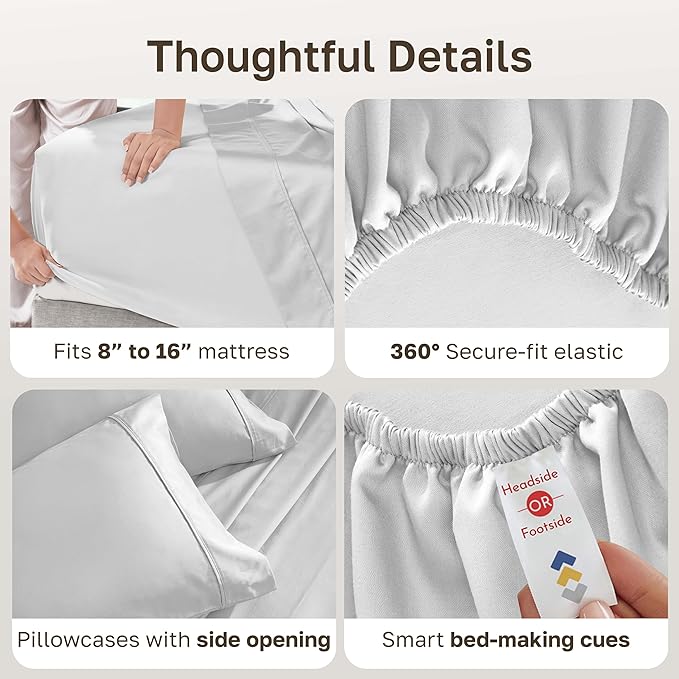 California Design Den Soft Cotton Full Size Bed Sheets Set, 400 Thread Count - Image 5