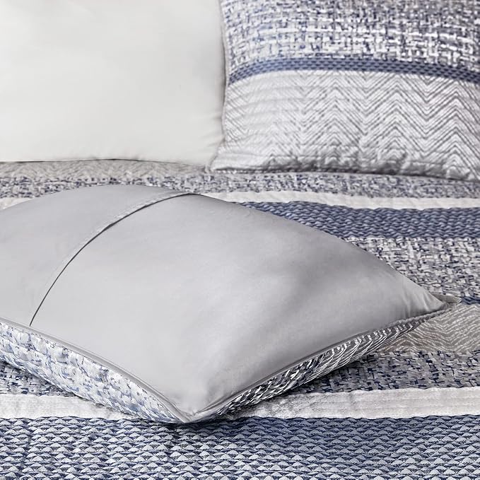 Madison Park Queen Quilt Set Lustrous Jacquard & Glitter Accent Coverlet Set - Image 8