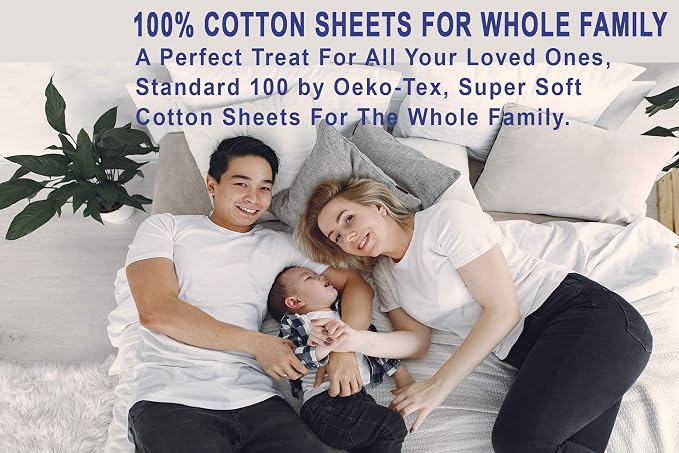 RUVANTI 100% Cotton Sheets – Queen Size Percale Bedding, Cooling & Breathable - Image 7