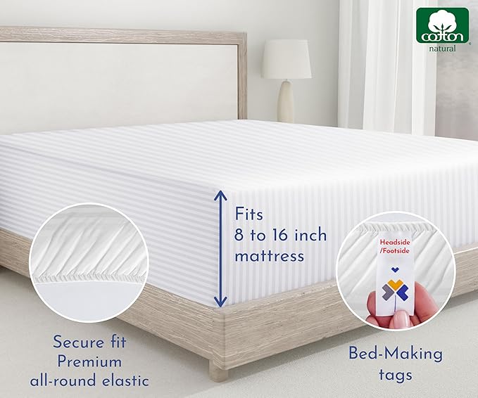 California Design Den 2-Pack King Size Fitted Sheets Only - Image 6