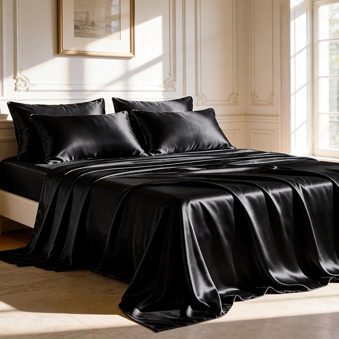 Love's cabin Satin Full Sheets Set by Lovescabin