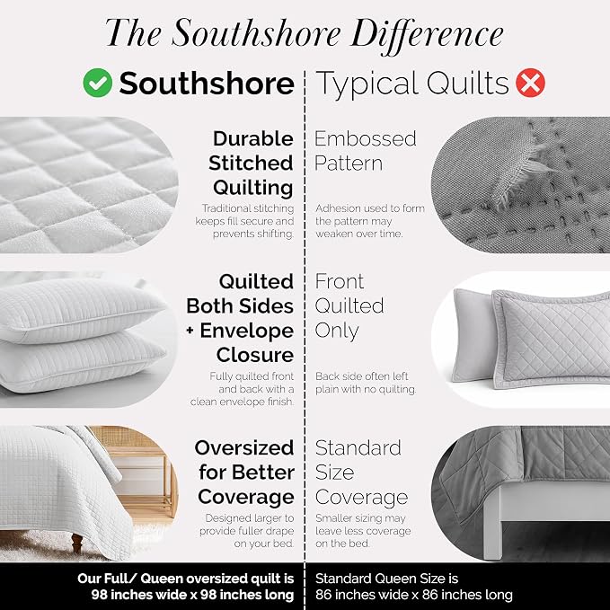 Southshore Fine Living, Inc. Queen Quilt Set, Full Size Bedspread - Image 4
