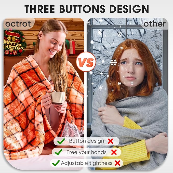 Orange Heated Throw Blanket Electric, 50X60 Heating Throw - Image 4