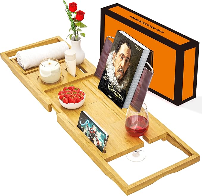 Premium Bathtub Tray Caddy by Banlilu