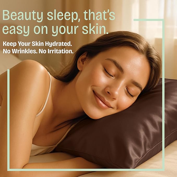 BLISSFORD Brown Satin Pillowcase - Image 5