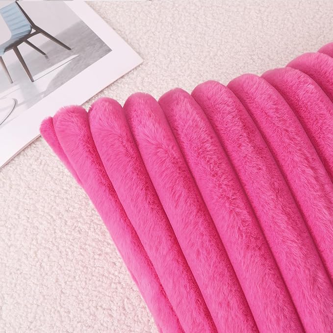 Pallene Faux Fur Plush Throw Pillow Covers 22x22 Set of 2, Luxury Soft Fluffy - Image 8