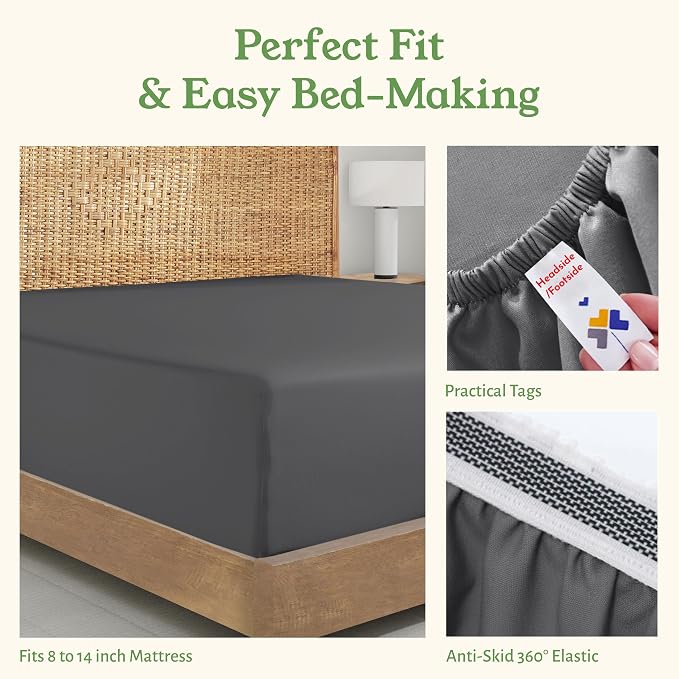 California Design Den 100% Organic Cotton Twin Fitted Sheet Only - Image 6