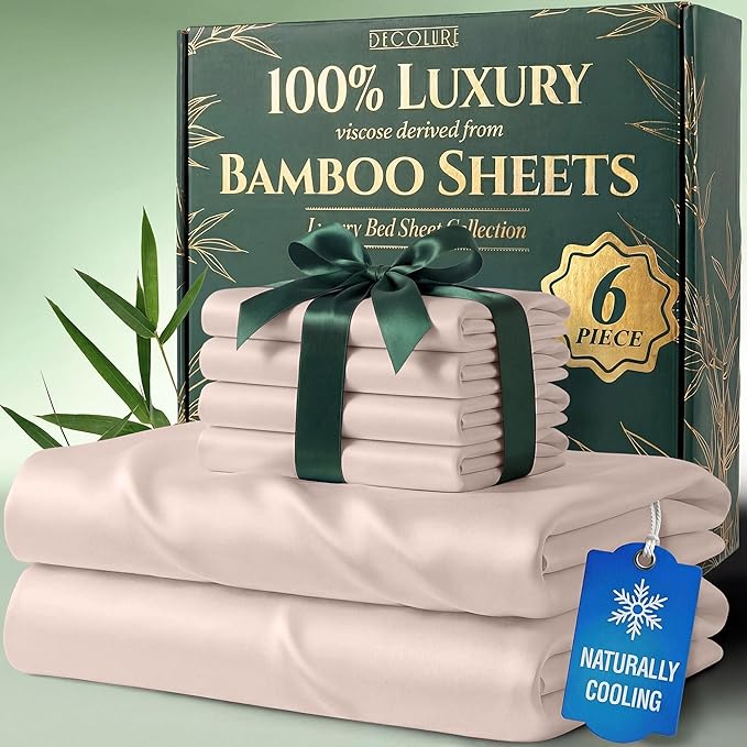 DECOLURE 100% Viscose Derived from Bamboo Sheets King Size by DECOLURE