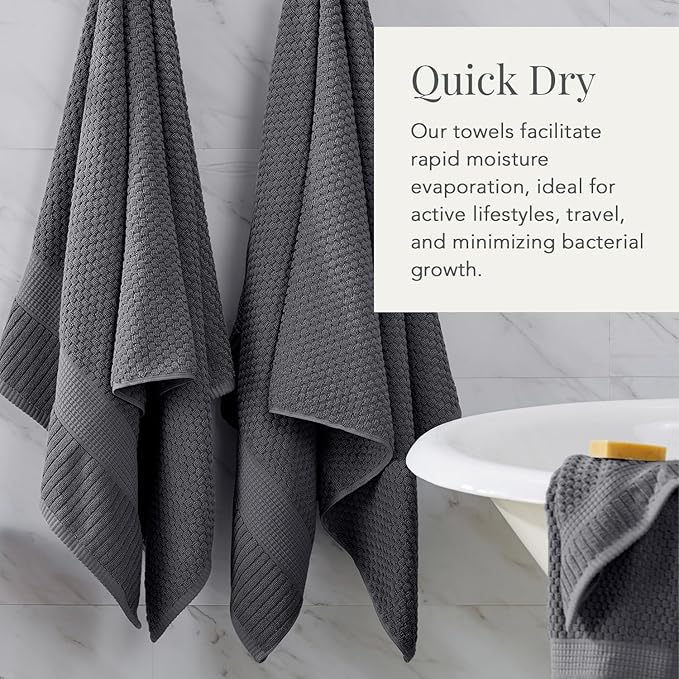 NY Loft 100% Cotton Hand Towel 6 Pack | Super Soft & Absorbent Quick-Dry Hand - Image 3