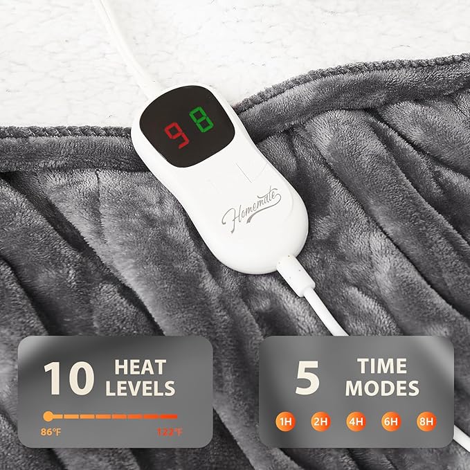 Homemate Electric Heated Blanket Full Size - Image 4