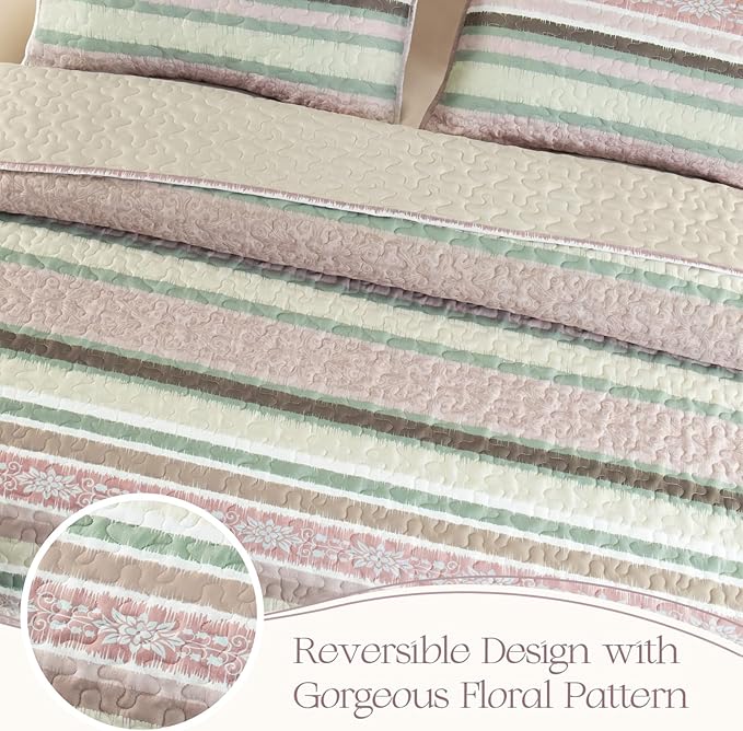 Exclusivo Mezcla Reversible Boho Quilts Queen Size - Image 3