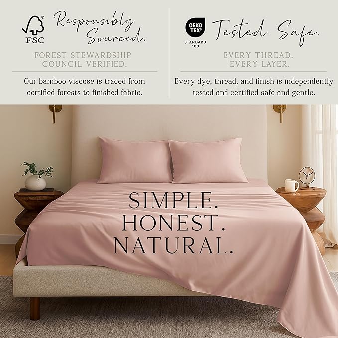 Karissa Mae Cooling Bamboo Viscose Queen Size Pillowcase Set | 100% FSC - Image 4