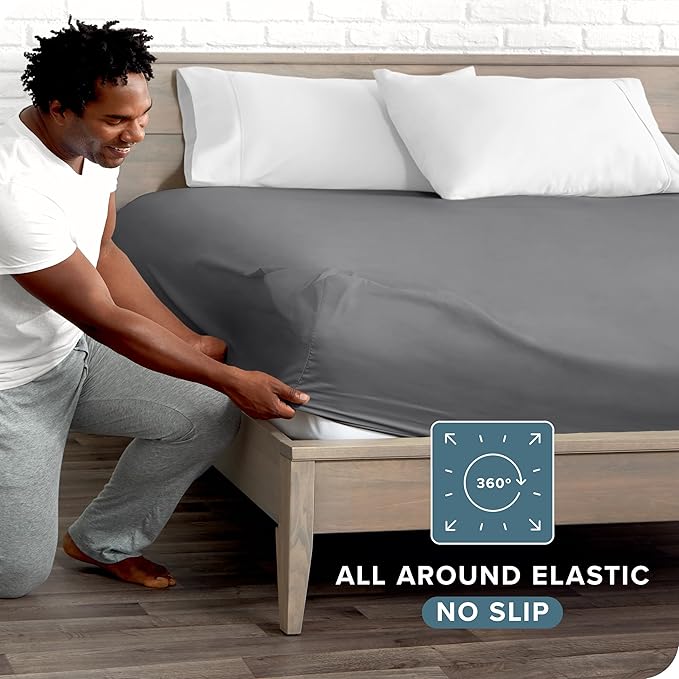 Bare Home Fitted Bottom Sheet Twin Extra Long - Image 3