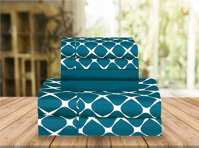 Elegant Comfort Luxury Soft Bed Sheets Bloomingdale Pattern by ELEGANTCOMFORT