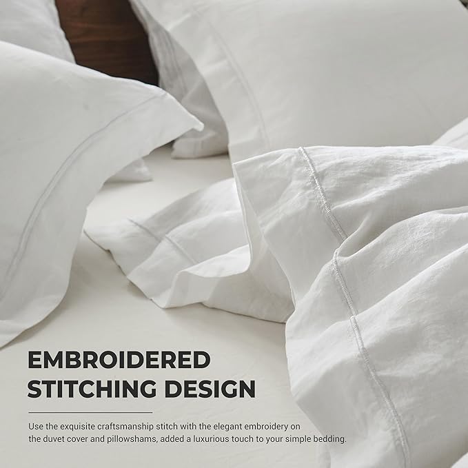 Simple&Opulence 100% Washed Linen Duvet Cover Set - Image 3