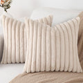 Pallene Faux Fur Plush Throw Pillow Covers 26x26 Set of 2, Luxury Soft Fluffy by PALLENE
