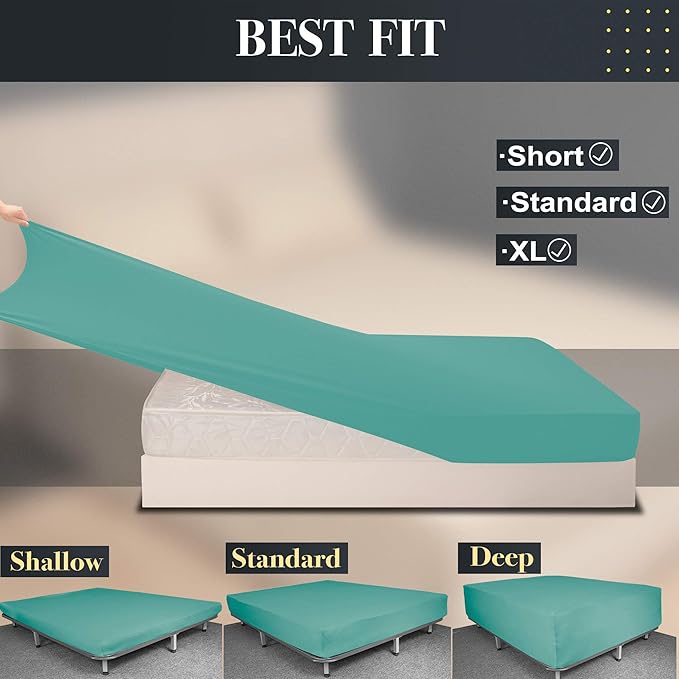 Soft Stretch Full Size Fitted Sheet Only - Image 4