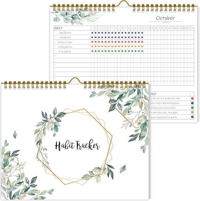 Habit Tracker Calendar，12 Monthly Habit Tracker Journal by KAICNPAPER