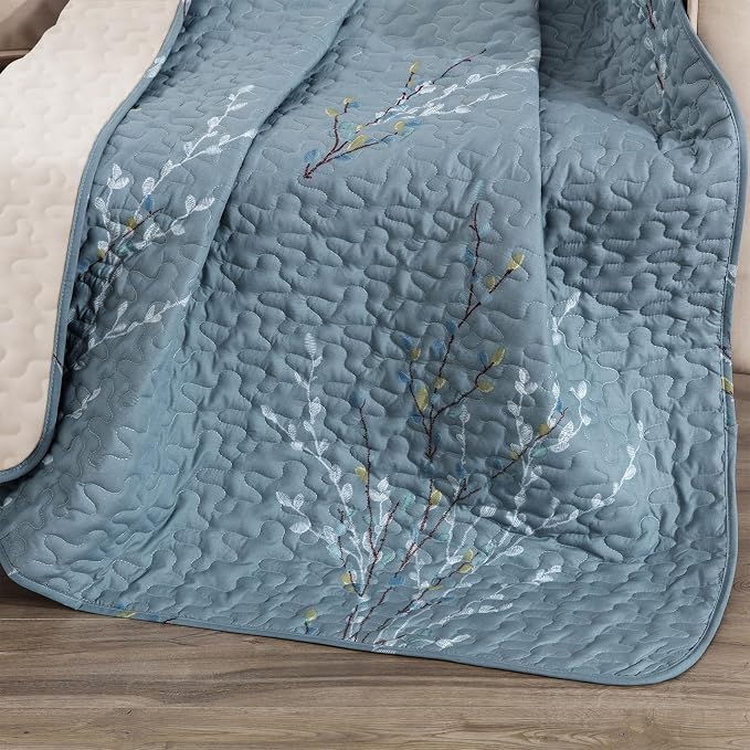 Exclusivo Mezcla 50"x 60" Quilted Throw Blanket- Microfiber Quilt Throw - Image 4