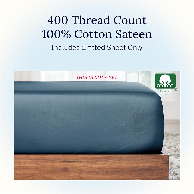 California Design Den Deep Full Size Fitted Sheet, Deep Pocket Soft 400 Thread - Image 4