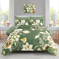 Luxudecor Floral Comforter Set King Size 7 Piece, Olive Green Flower Bed in a by Luxudecor