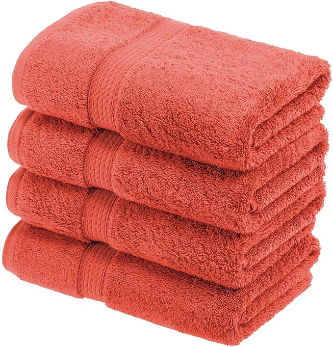 SUPERIOR Egyptian Cotton Pile Hand Towel Set of 4, Ultra Soft Luxury Towels - Image 2