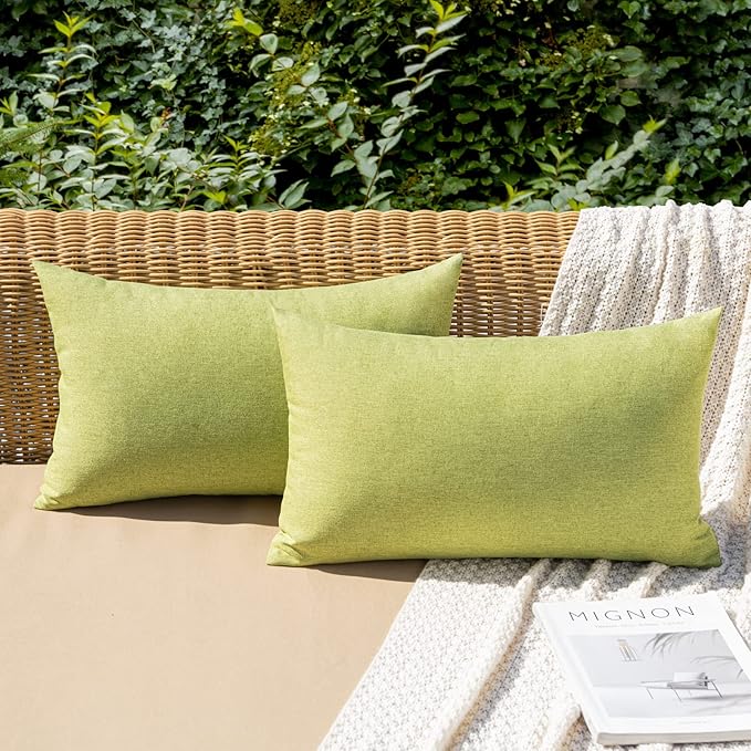 MIULEE Pack of 2 Decorative Outdoor Solid Waterproof Throw Pillow Covers Spring by MIULEE