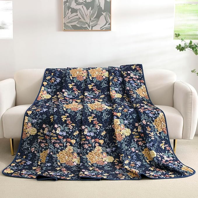 WONGS BEDDING Quilt Queen Size, Botanical Quilt - Image 8