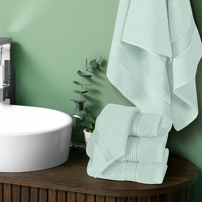 Elvana Home Ultra Soft 6 Pack Cotton Towel Set, Contains 2 Bath Towels 28x55 - Image 3
