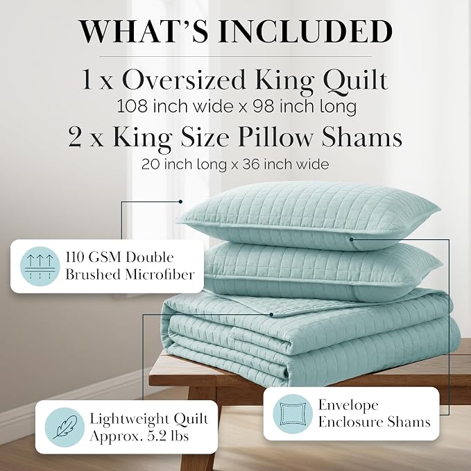 Southshore Fine Living, Inc. Oversized King Quilt Bedding Set, Microfiber - Image 2