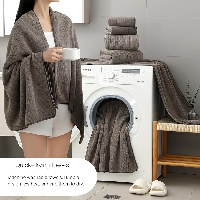 18 Piece Family Bath Towel Set Include 6 Bath Towels, 6 Hand Towels and 6 - Image 2