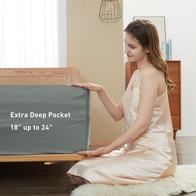 Sunflower King Fitted Sheet, 1-Piece Extra Deep Pocket Fitted Bottom Sheet 19" - Image 3