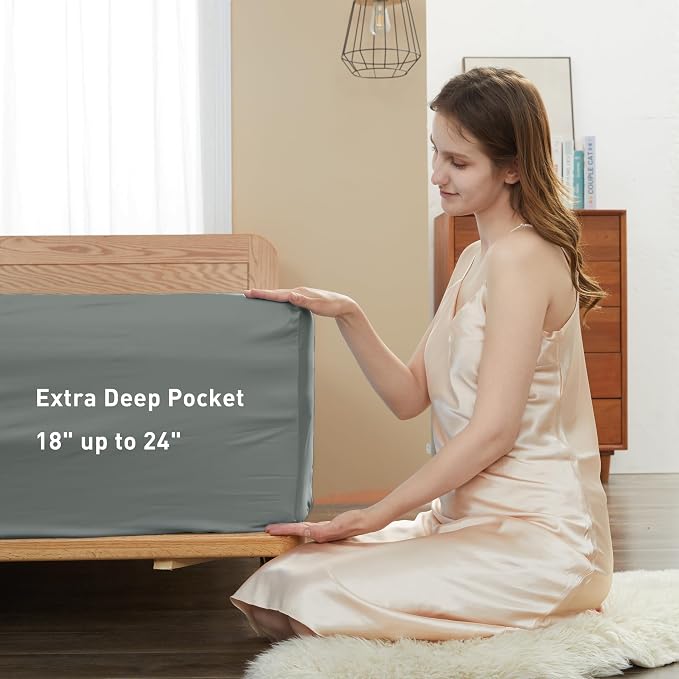 Sunflower California King Fitted Sheet, 1-Piece Extra Deep Pocket Fitted Bottom - Image 3